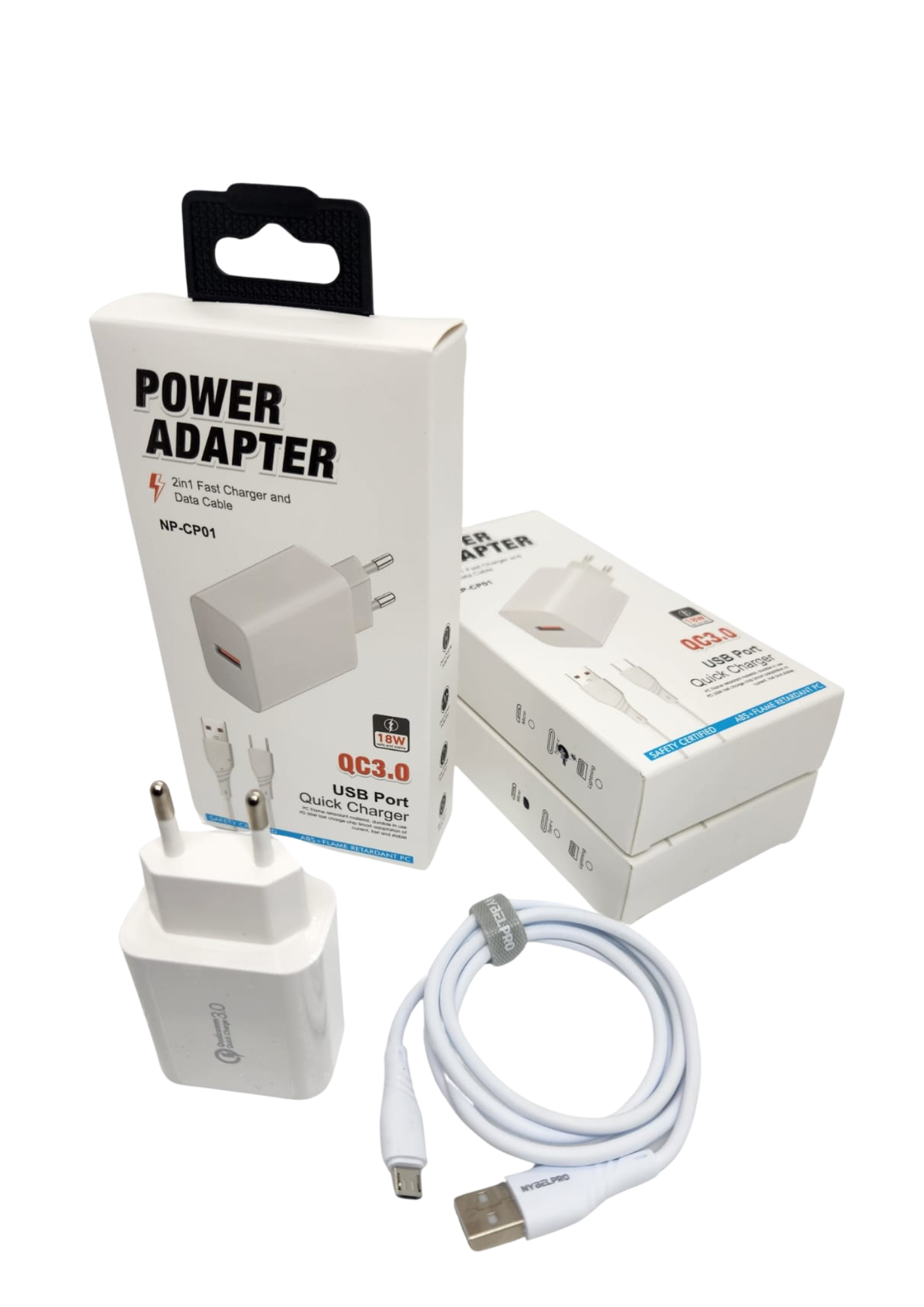 CARGADOR V8 DE 18W CON CABLE
