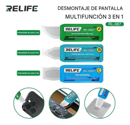 RELIFE RL-087 - CUCHILLA DE DESMONTAJE MULTIFUNCION 3 EN 1