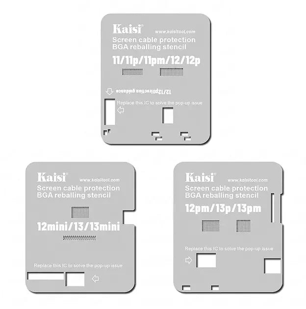 STENCIL KAISI SERIE 12PM/13P/13PM REBALLING AL IC DE PANTALLA