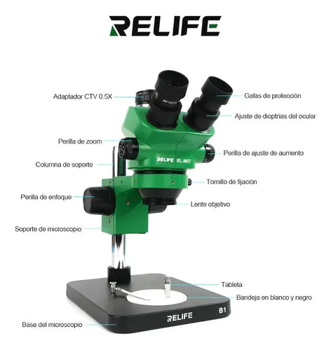 MICROSCOPIO TRINOCULAR RELIFE RL-M5T B1 GREEN