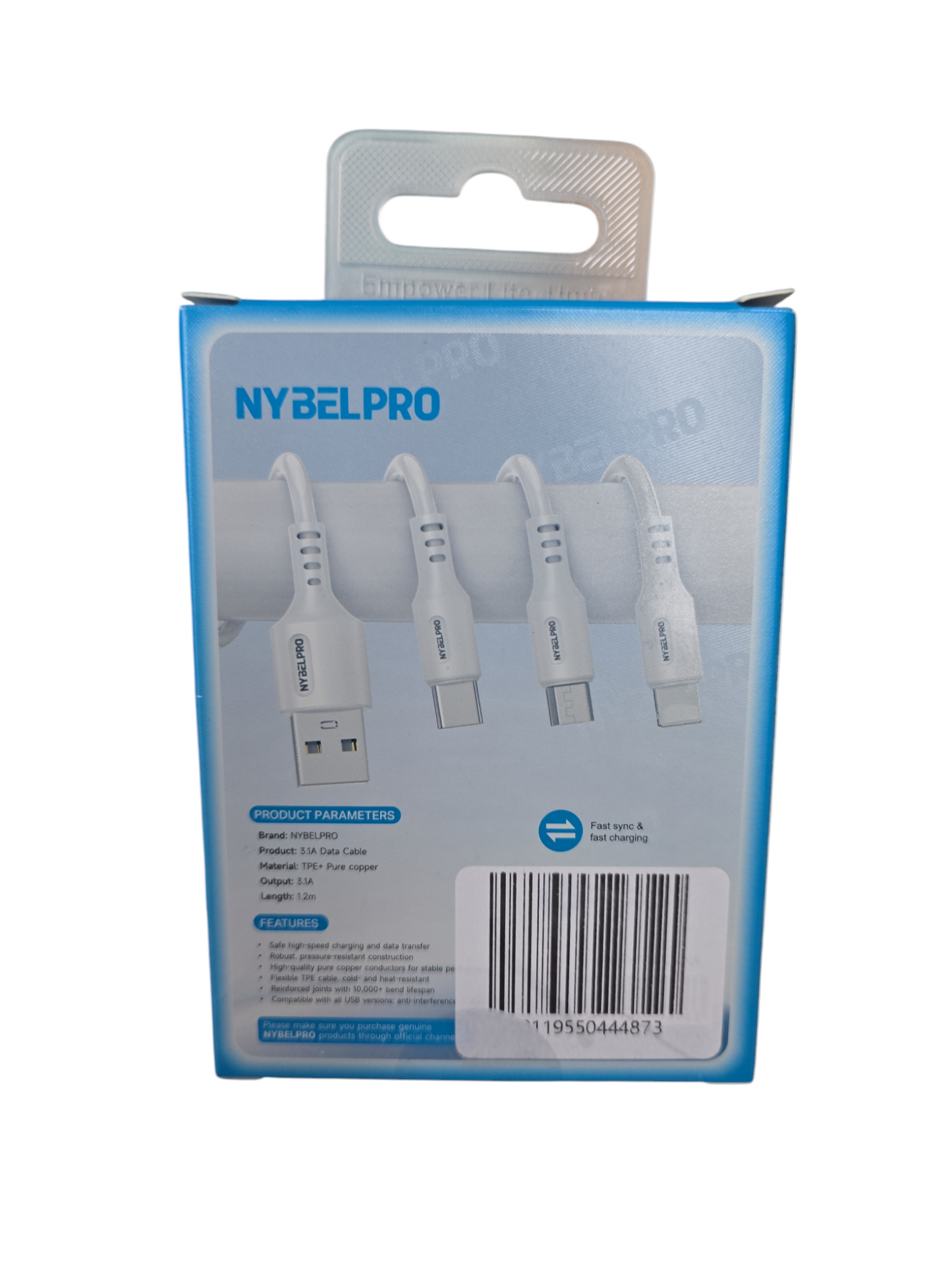 CABLE USB A C 3.1 A. NYBELPRO