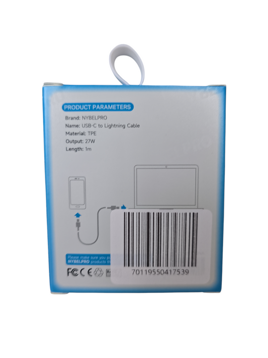 CABLE IPHONE TIPO C A LIGHTING 20W NYBELPRO