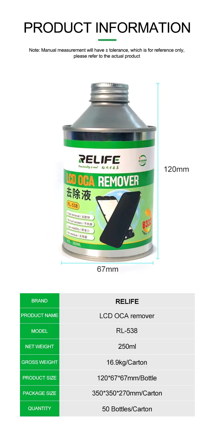 LIQUIDO REMOVEDOR DE OCA RELIFE RL-538
